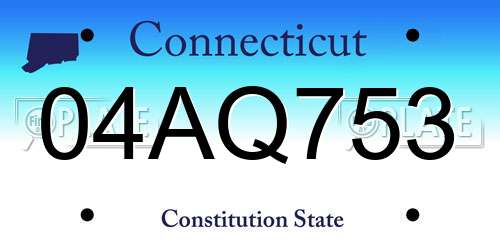 04AQ753 Connecticut License Plate