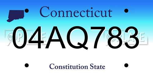 04AQ783 Connecticut License Plate