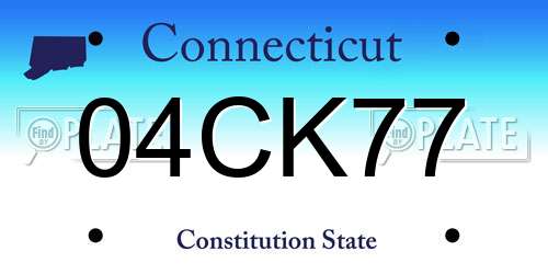 04CK77 Connecticut License Plate