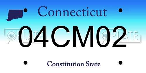 04CM02 Connecticut License Plate