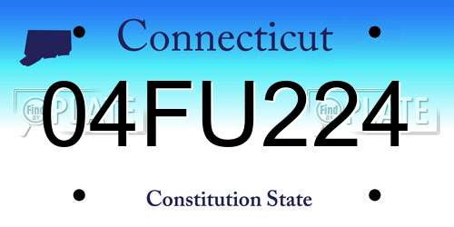 04FU224 Connecticut License Plate