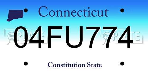 04FU774 Connecticut License Plate