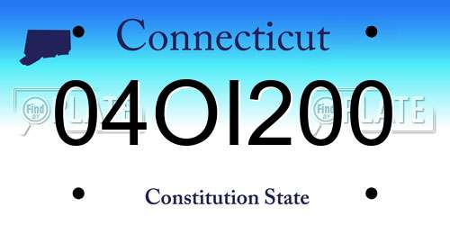 04OI200 Connecticut License Plate