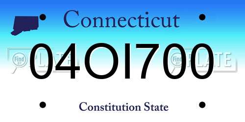04OI700 Connecticut License Plate