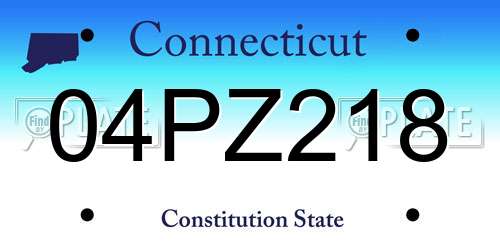 04PZ218 Connecticut License Plate