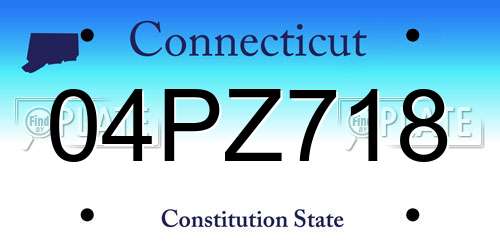 04PZ718 Connecticut License Plate