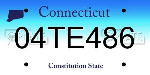 04TE486 Connecticut License Plate
