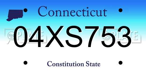 04XS753 Connecticut License Plate