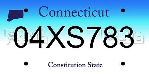 04XS783 Connecticut License Plate