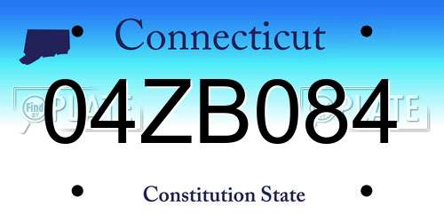 04ZB084 Connecticut License Plate