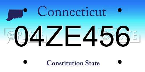 04ZE456 Connecticut License Plate