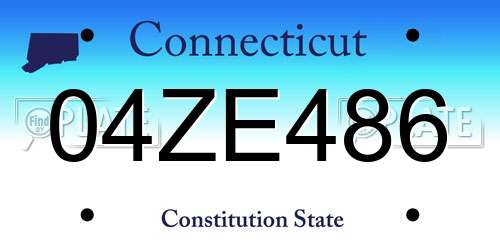 04ZE486 Connecticut License Plate