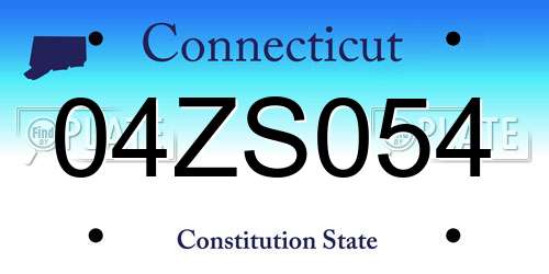 04ZS054 Connecticut License Plate