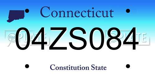 04ZS084 Connecticut License Plate