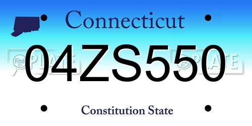 04ZS550 Connecticut License Plate