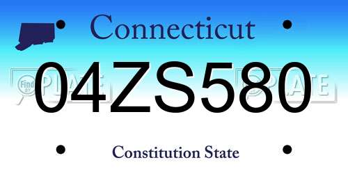 04ZS580 Connecticut License Plate