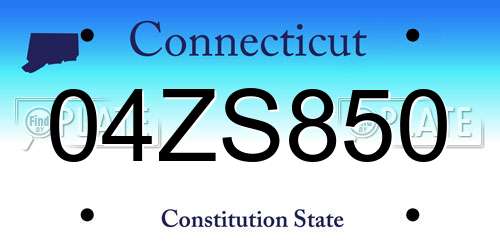 04ZS850 Connecticut License Plate