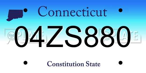 04ZS880 Connecticut License Plate