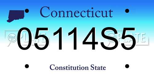 05114S5 Connecticut License Plate