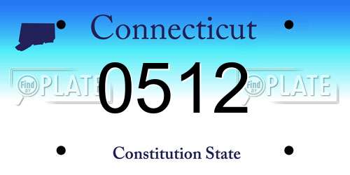 0512 Connecticut License Plate