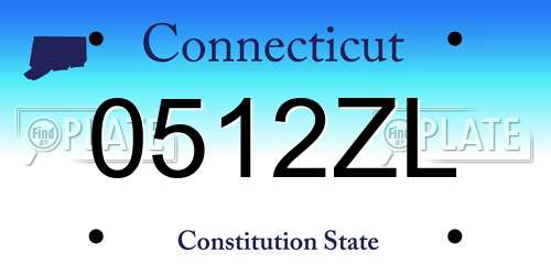 0512ZL Connecticut License Plate