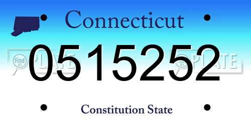 0515252 Connecticut License Plate