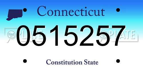 0515257 Connecticut License Plate