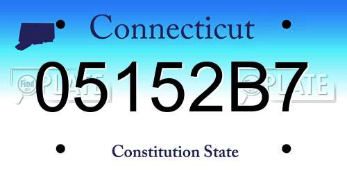 05152B7 Connecticut License Plate