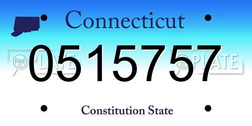 0515757 Connecticut License Plate