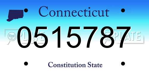0515787 Connecticut License Plate