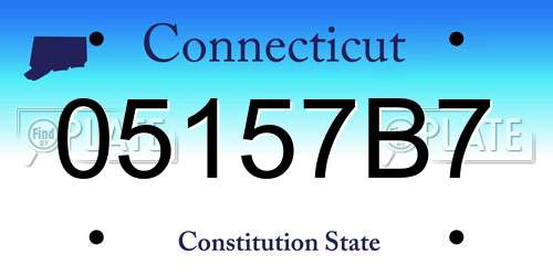 05157B7 Connecticut License Plate