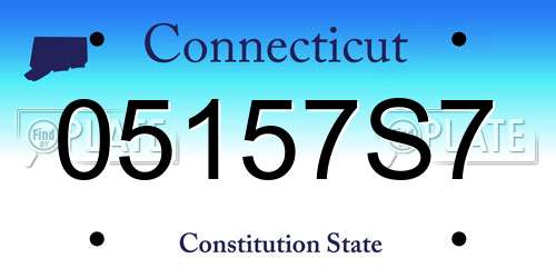 05157S7 Connecticut License Plate