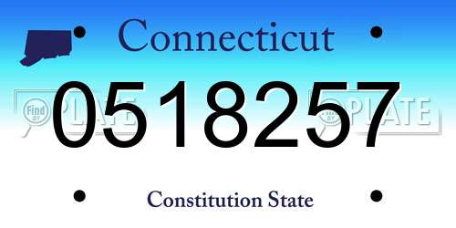 0518257 Connecticut License Plate