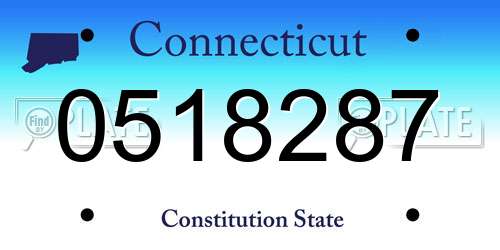 0518287 Connecticut License Plate