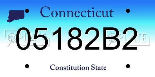 05182B2 Connecticut License Plate