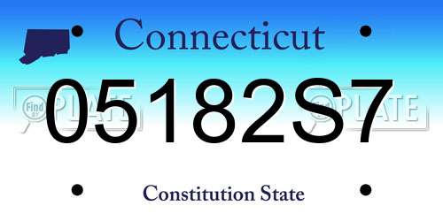 05182S7 Connecticut License Plate
