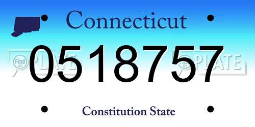 0518757 Connecticut License Plate
