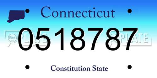 0518787 Connecticut License Plate