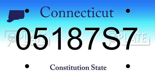 05187S7 Connecticut License Plate