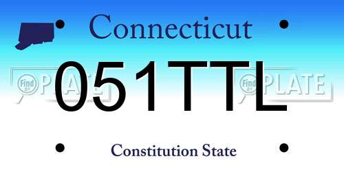 051TTL Connecticut License Plate