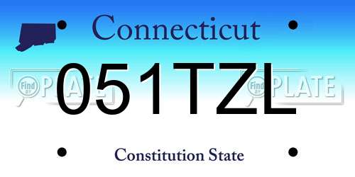 051TZL Connecticut License Plate