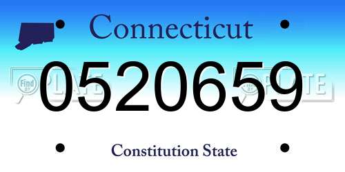 0520659 Connecticut License Plate