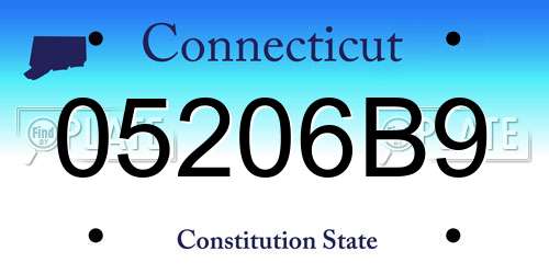 05206B9 Connecticut License Plate