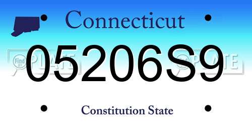 05206S9 Connecticut License Plate