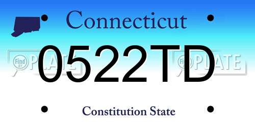 0522TD Connecticut License Plate