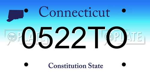 0522TO Connecticut License Plate