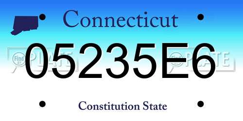 05235E6 Connecticut License Plate