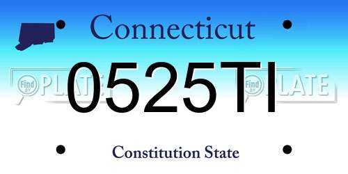 0525TI Connecticut License Plate