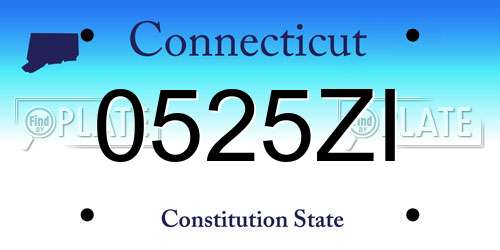 0525ZI Connecticut License Plate