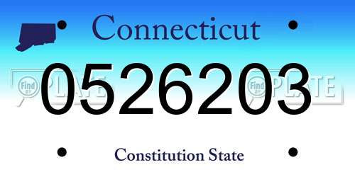 0526203 Connecticut License Plate